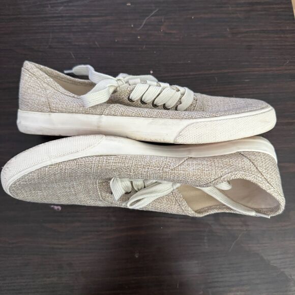 A New Day Cream Tan Woven Canvas Low Top Women's Sneakers Size 9 - Picture 3 of 7